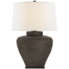 Isla Small Table Lamp in Crystal Bronze Ceramic with Linen Shade