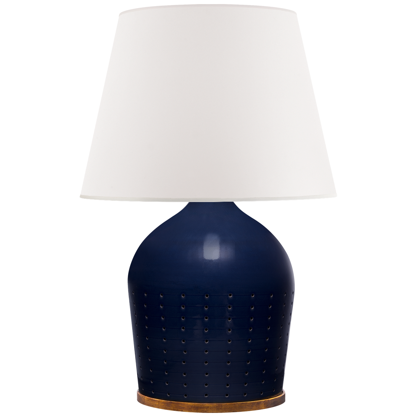 Halifax Large Table Lamp in Blue Ceramic with White Paper Shade