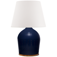 Halifax Large Table Lamp in Blue Ceramic with White Paper Shade
