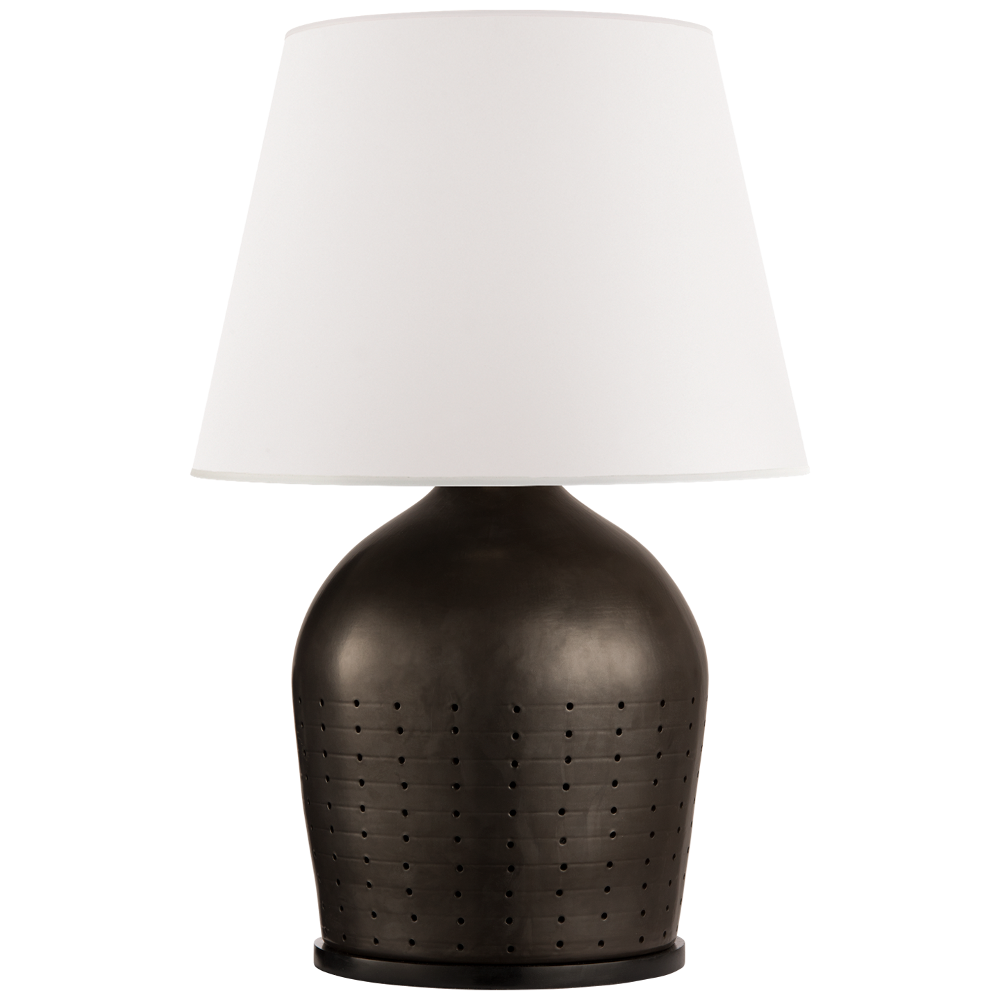 Halifax Large Table Lamp in Black Ceramic with White Paper Shade