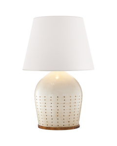 Halifax Large Table Lamp in Coconut with White Paper Shade