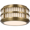 Perren 12" Flush Mount in Natural Brass and Glass Rods