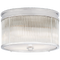 Allen Medium Round Flush Mount in Polished Nickel and Glass Rods with White Glass