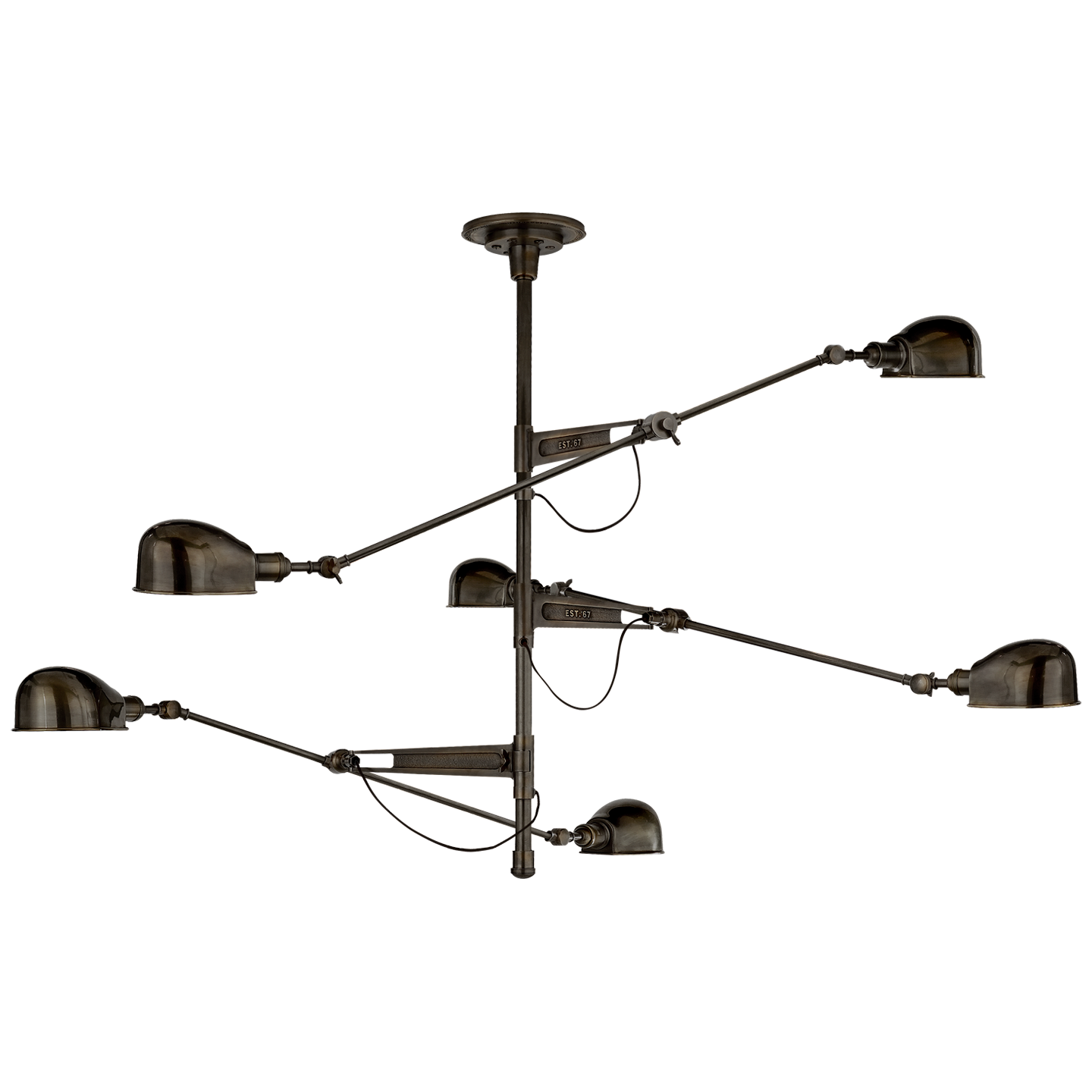 RL '67 Extra Large Triple Arm Chandelier in Bronze