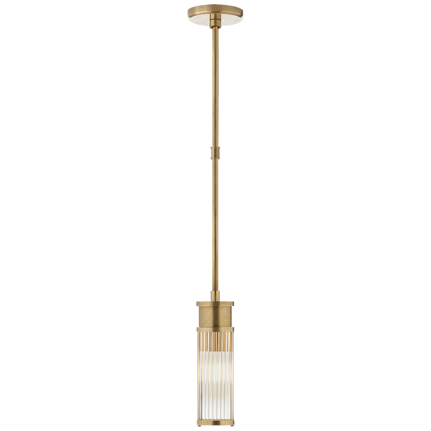 Allen Mini Pendant in Natural Brass and Glass Rods