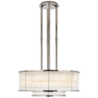 Allen Large Tiered Chandelier in Polished Nickel and Glass Rods