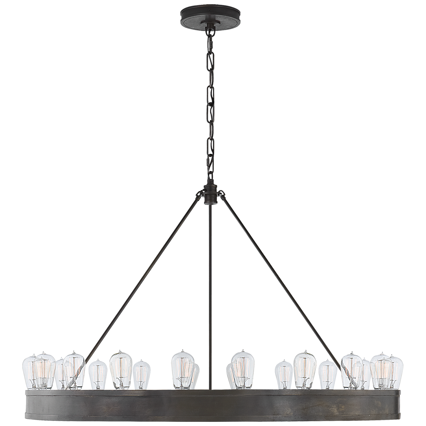 Roark 40" Modular Chandelier in Aged Iron