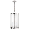 Modern Large Lantern in Polished Nickel