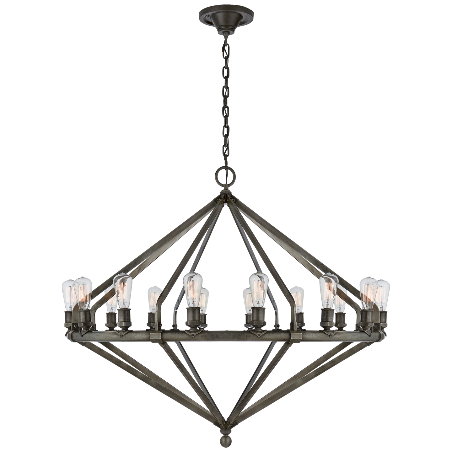 Archer Extra Large Chandelier in Industrial Steel