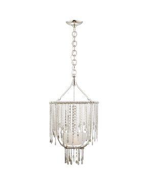 Kayla Small Sculpted Chandelier in Polished Nickel with Alabaster