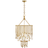 Kayla Medium Sculpted Chandelier in Natural Brass with Alabaster