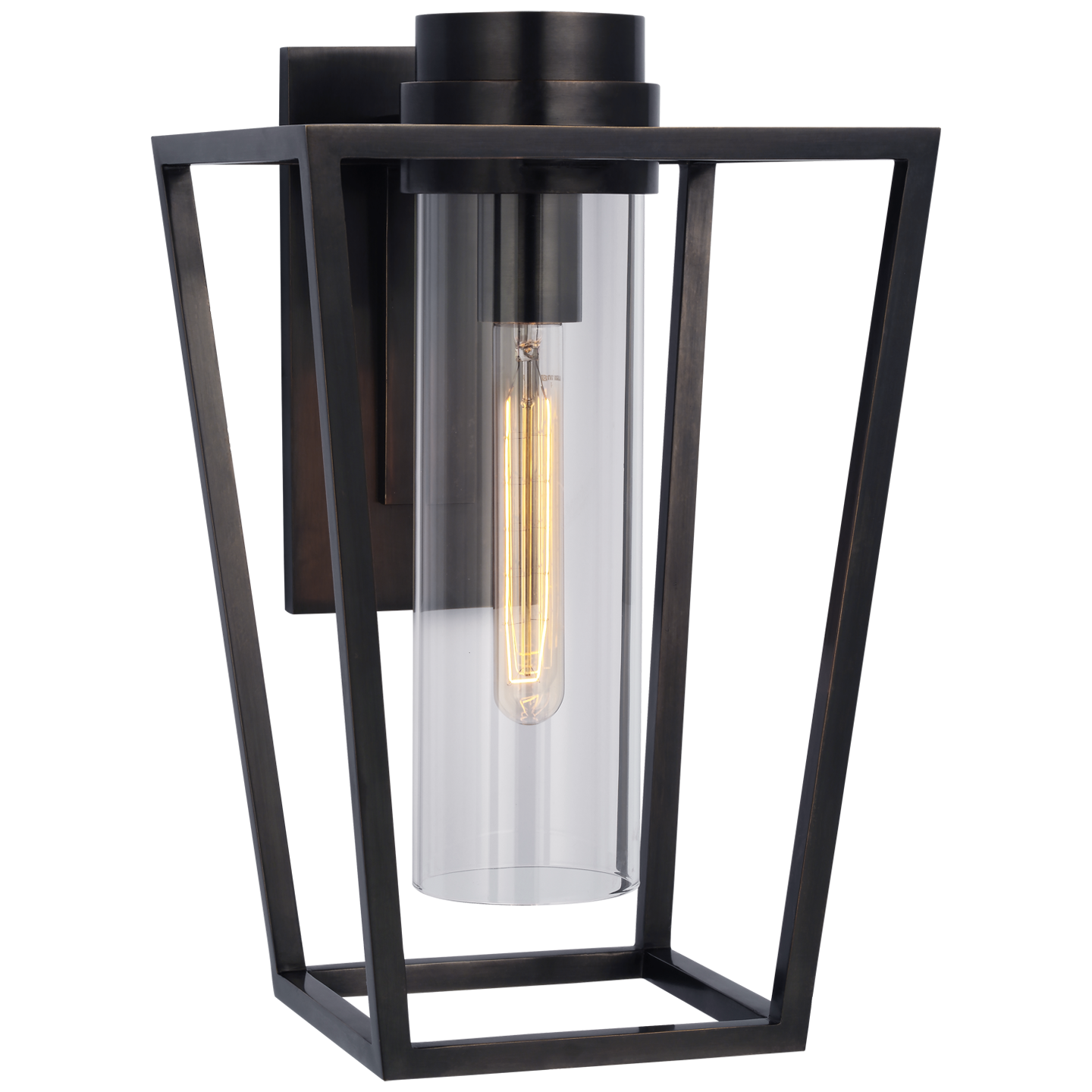 Presidio Small Bracketed Sconce in Bronze with Clear Glass