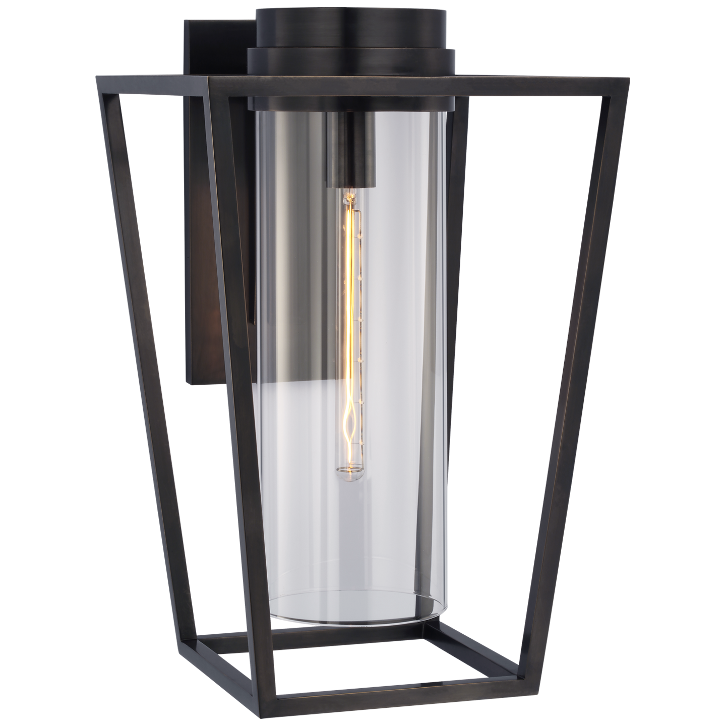 Presidio Medium Bracketed Sconce in Bronze with Clear Glass