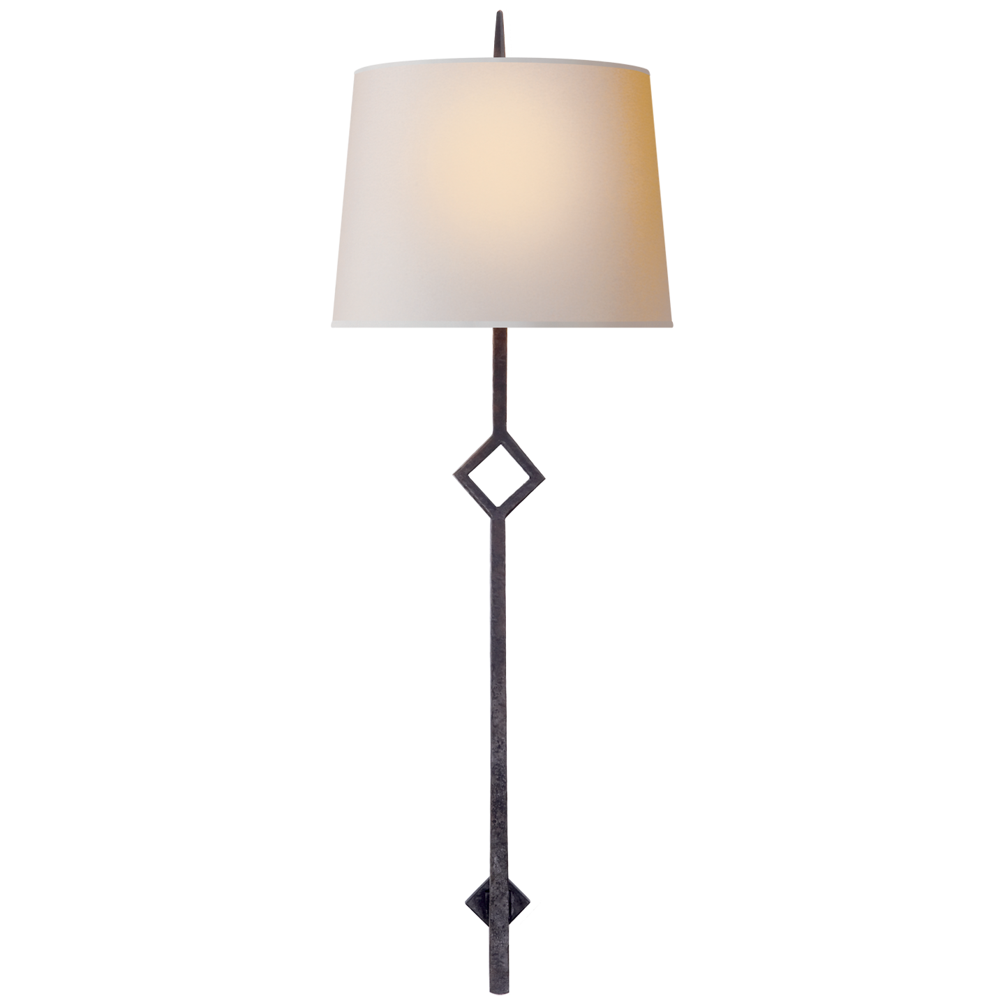 Cranston Large Sconce in Aged Iron with Natural Paper Shade