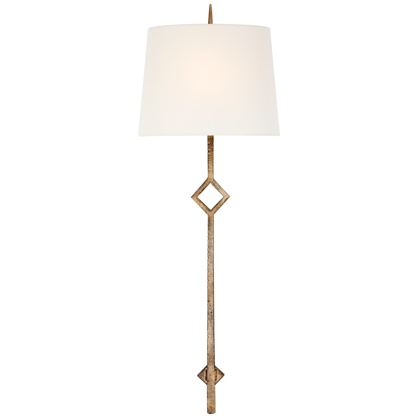 Cranston Large Sconce in Gilded Iron with Linen Shade