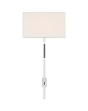 Auray Large Tail Sconce in Polished Nickel with Linen Shade