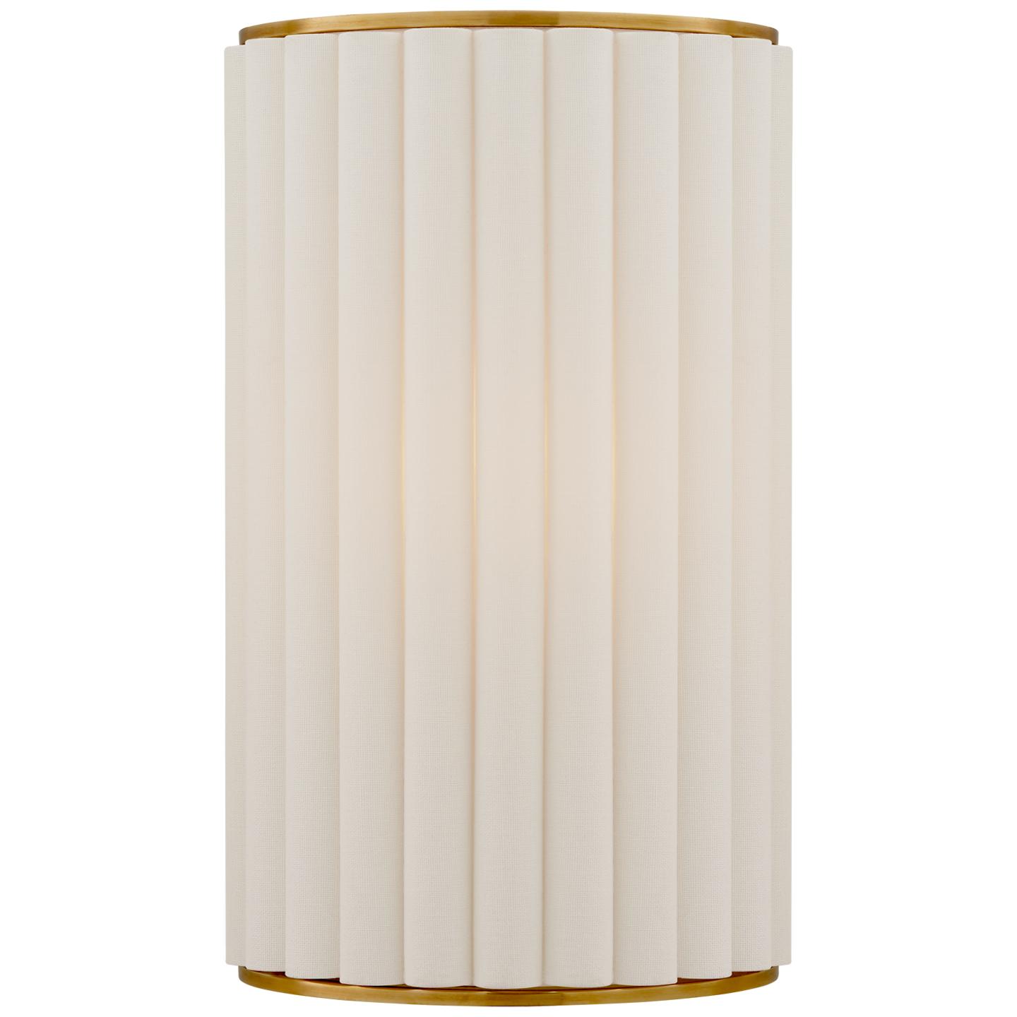 Palati Small Sconce in Hand-Rubbed Antique Brass with Linen Shade