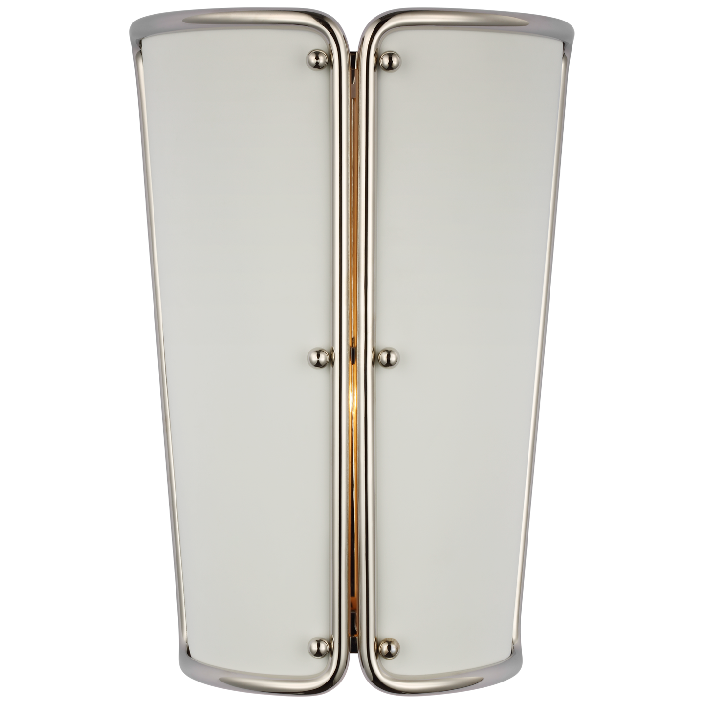 Hastings Small Sconce in Polished Nickel with White Shade