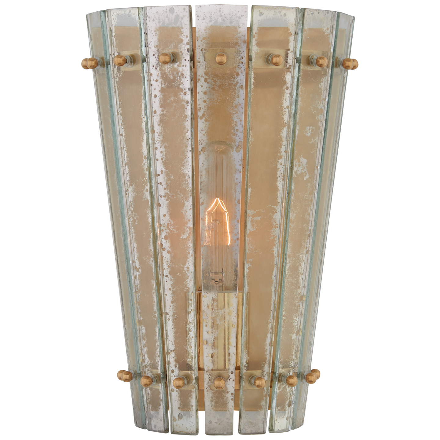 Cadence Small Sconce in Hand-Rubbed Antique Brass with Antique Mirror