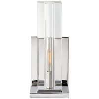 Ambar Tall Wall Light in Crystal and Polished Nickel