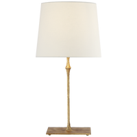 Dauphine Bedside Lamp in Gilded Iron with Linen Shade
