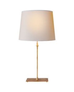 Dauphine Table Lamp in Gilded Iron with Natural Paper Shade