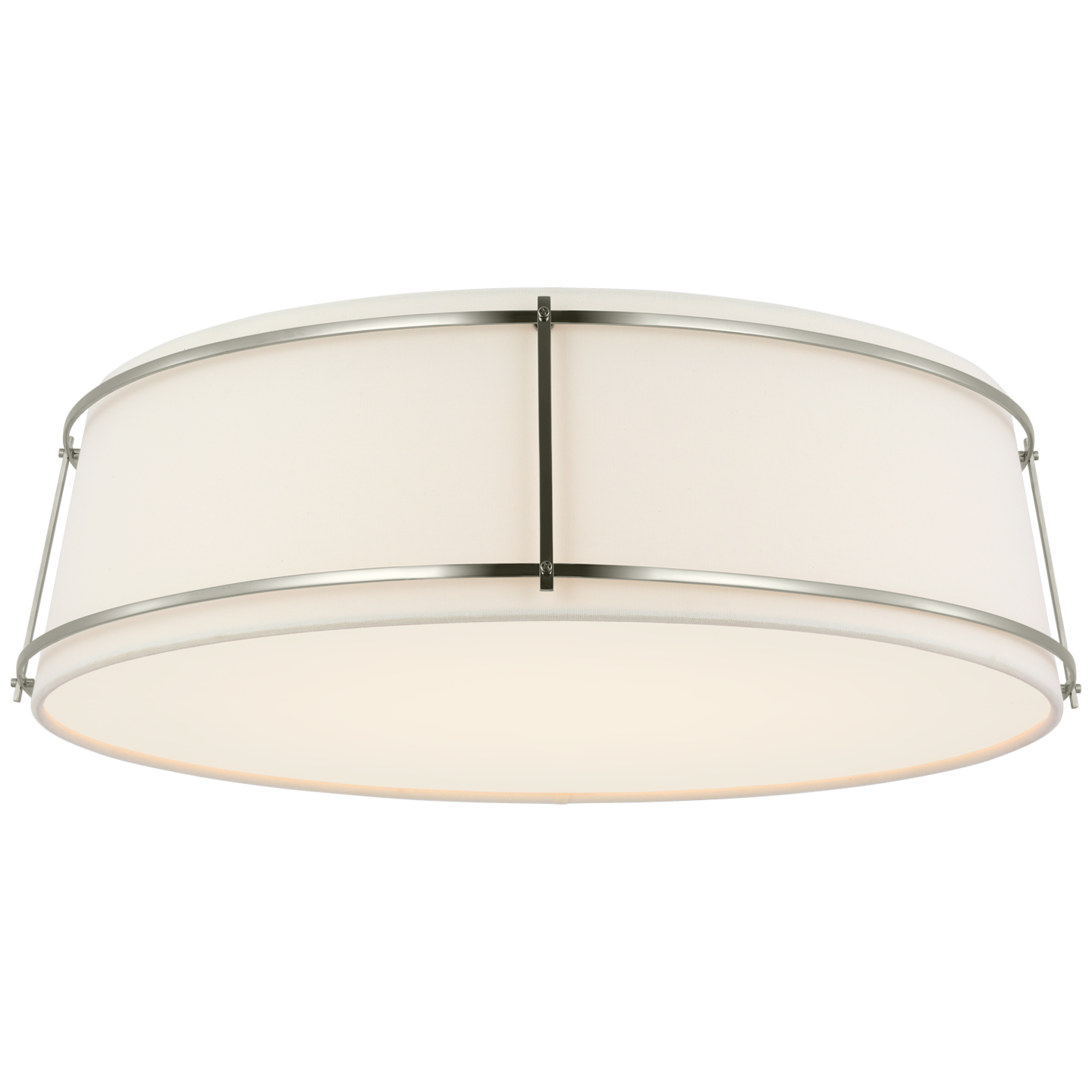Callaway 22" Flush Mount in Polished Nickel with Linen Shade and Frosted Acrylic Open Box