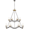Choros Two-Tier Chandelier in Aged Iron