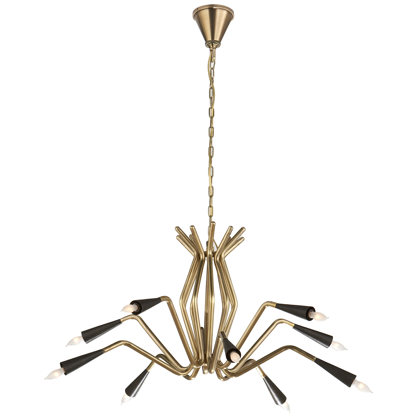 Thalia Staggered Chandelier in Hand-Rubbed Antique Brass