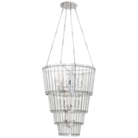 Cadence Large Waterfall Chandelier in Polished Nickel with Antique Mirror 