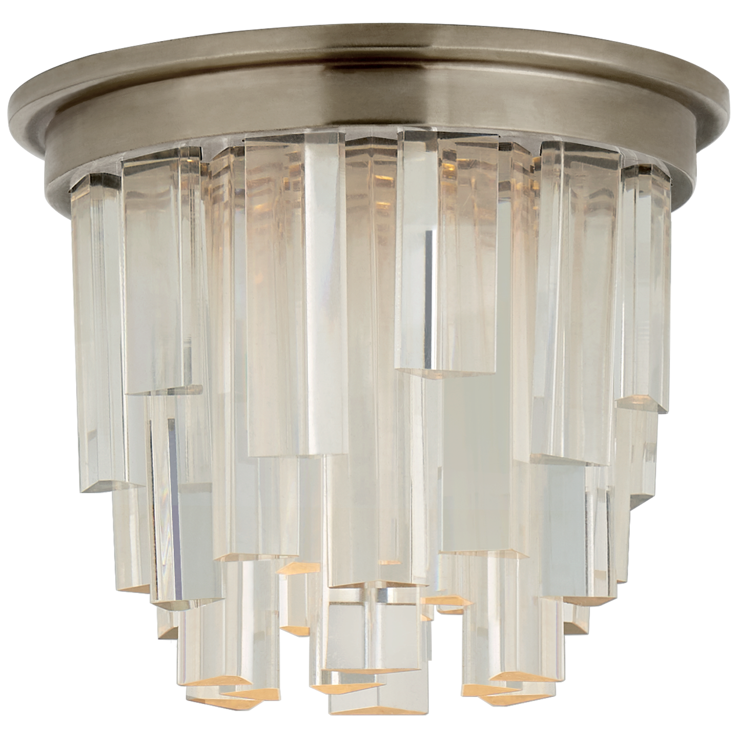 Breck 5" Solitaire Flush Mount in Antique Nickel with Clear Acrylic