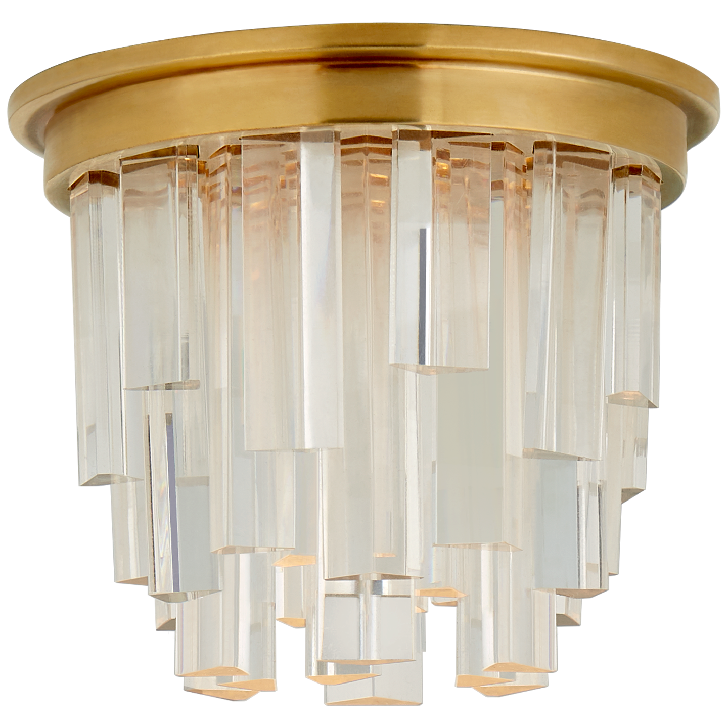 Breck 5" Solitaire Flush Mount in Hand-Rubbed Antique Brass with Clear Acrylic