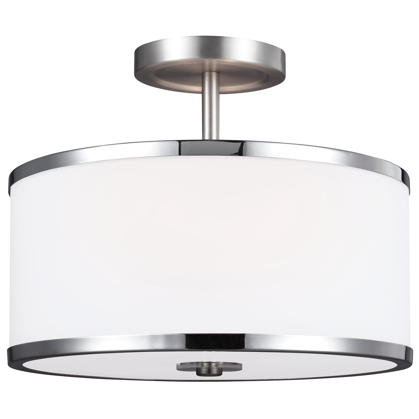Prospect Park Semi-Flush Mount Satin Nickel / Chrome