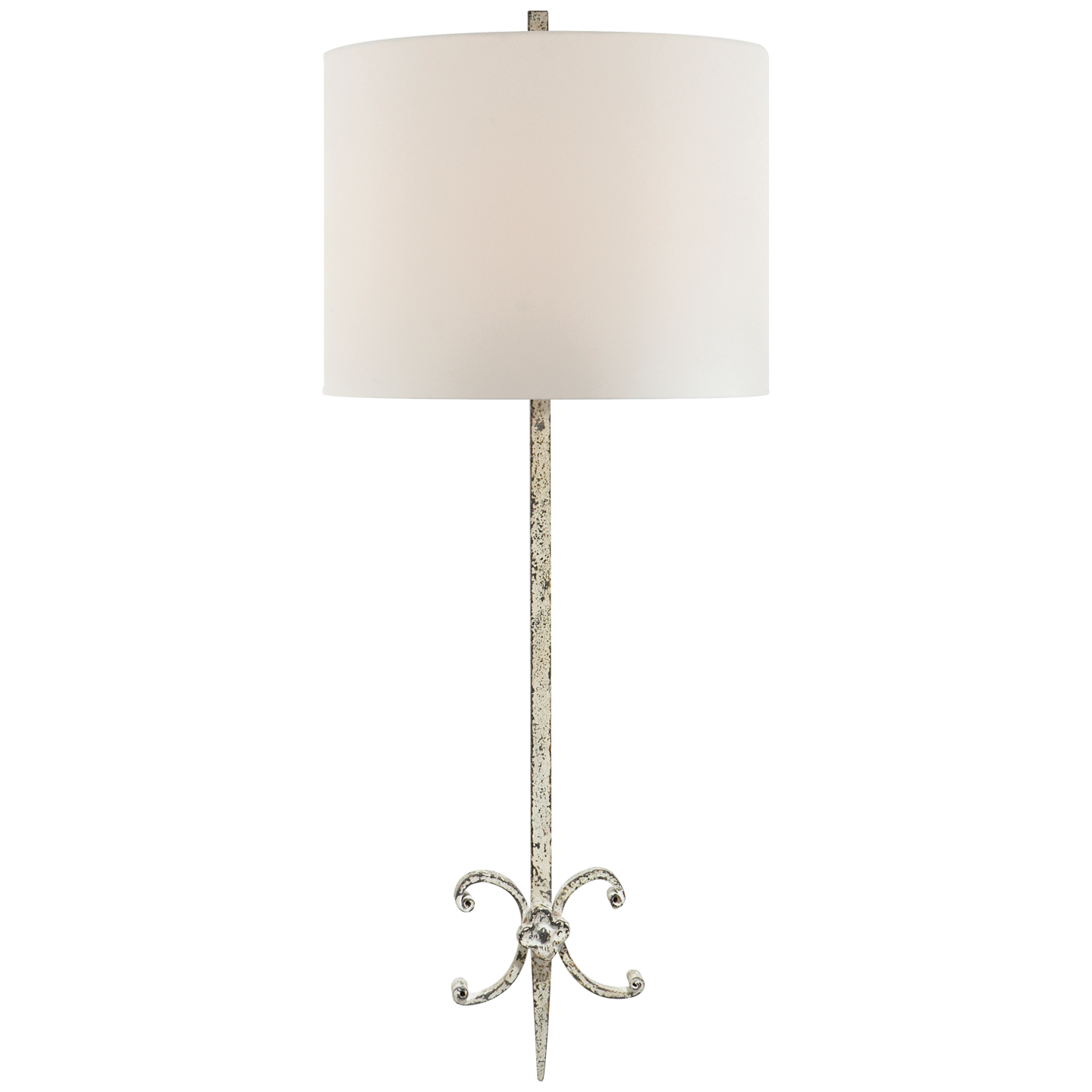 Roswell Sconce in Belgian White with Linen Shade