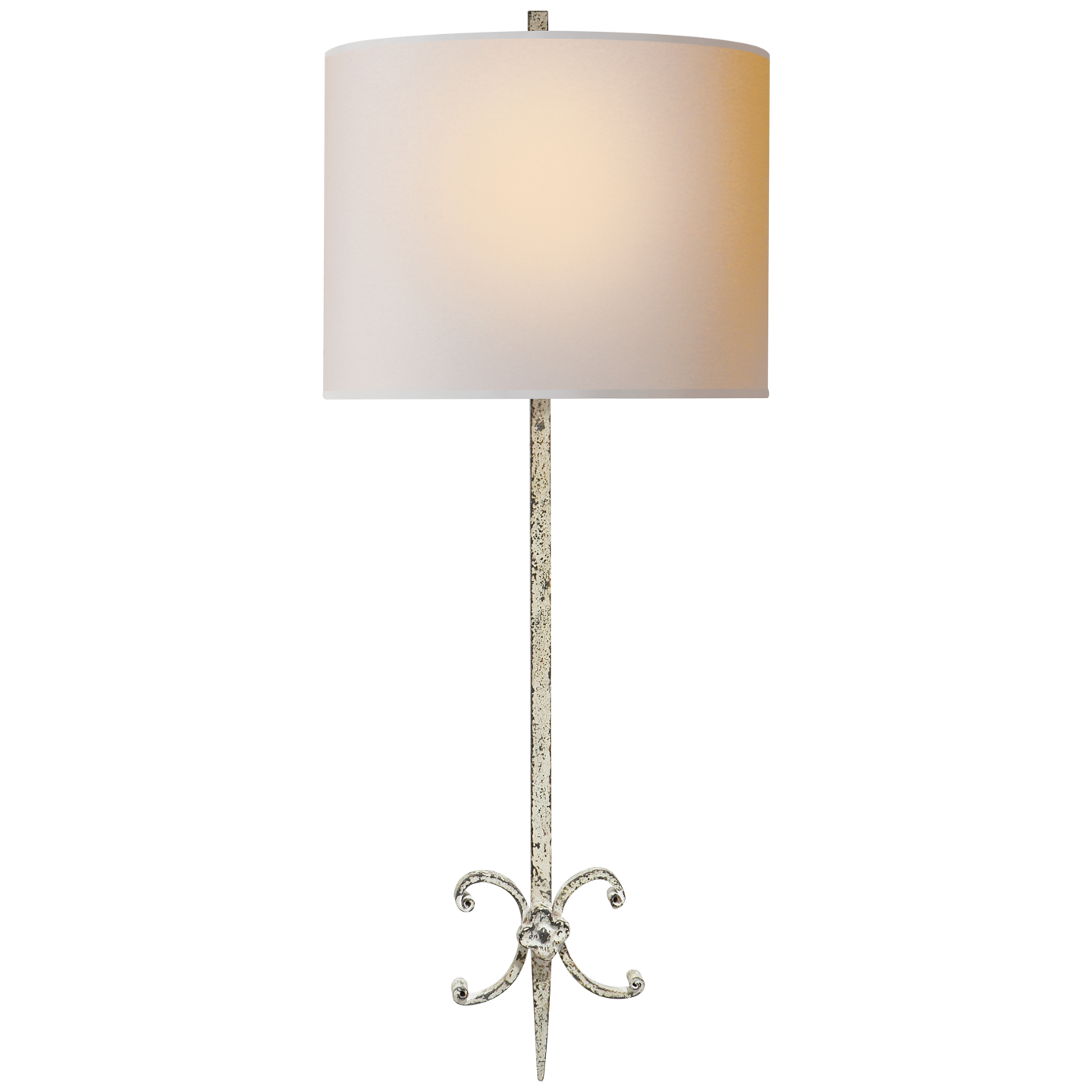 Roswell Sconce in Belgian White with Natural Paper Shade