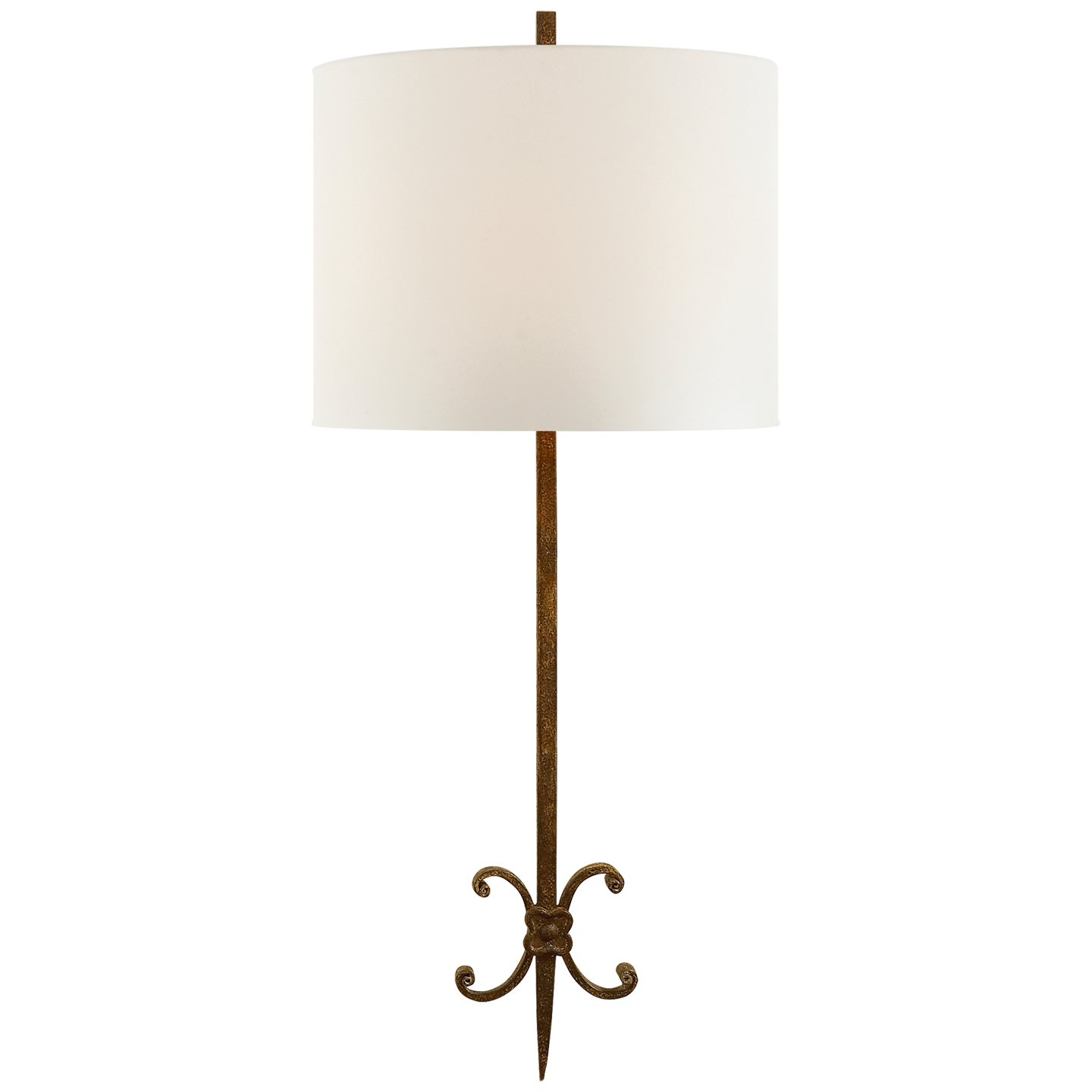 Roswell Sconce in Natural Rust with Linen Shade
