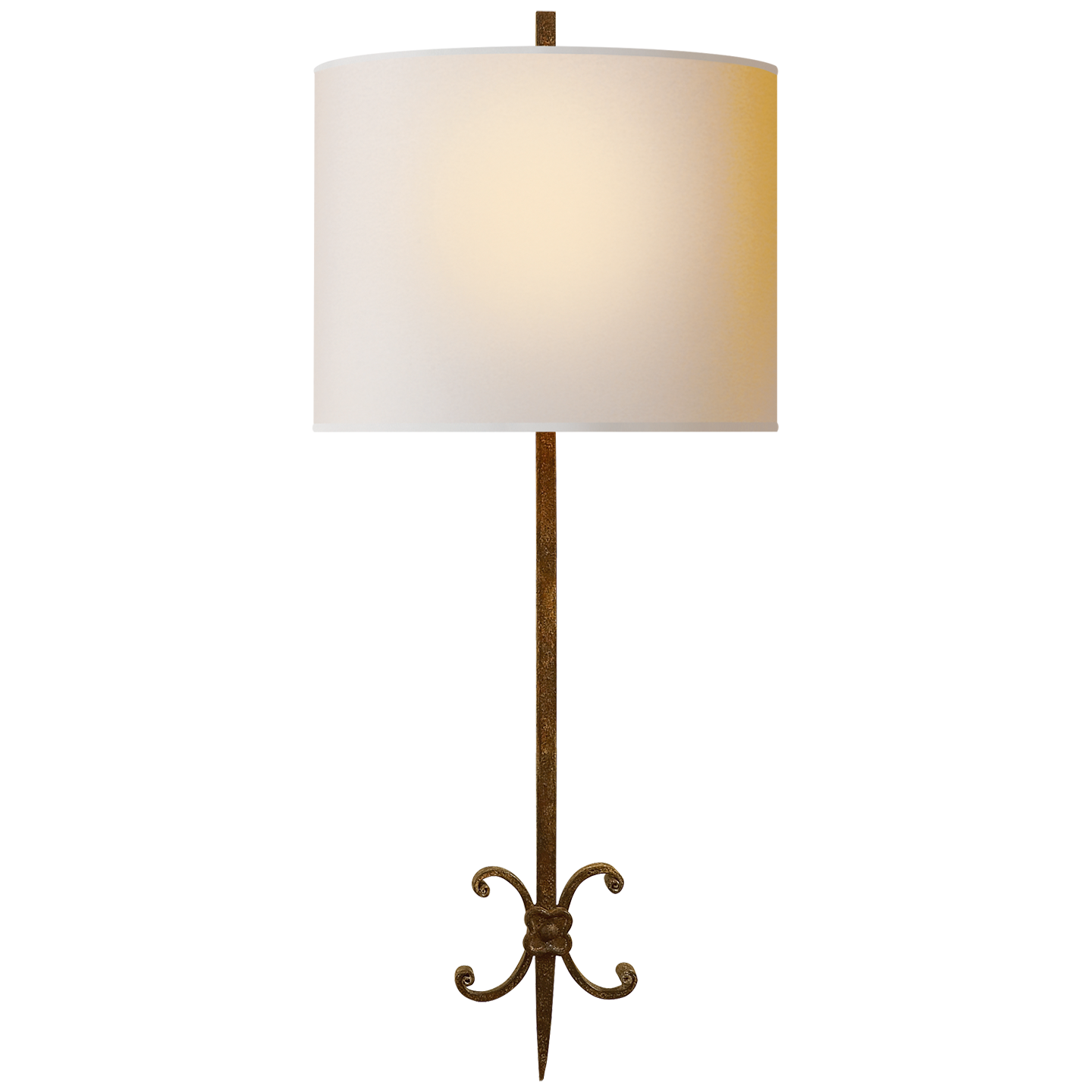 Roswell Sconce in Natural Rust with Natural Paper Shade
