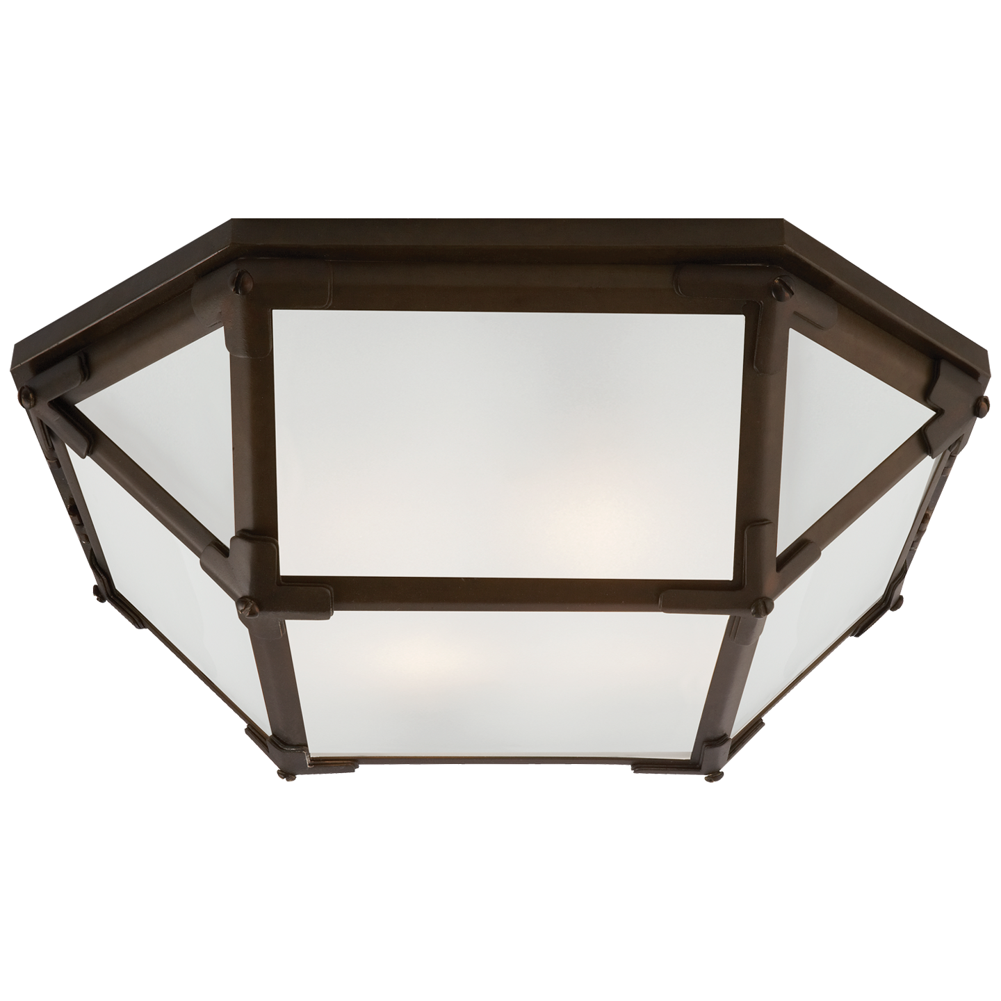 Morris Flush Mount in Antique Zinc with Frosted Glass