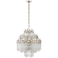 Adele Four Tier Waterfall Chandelier in Polished Nickel with Clear Acrylic