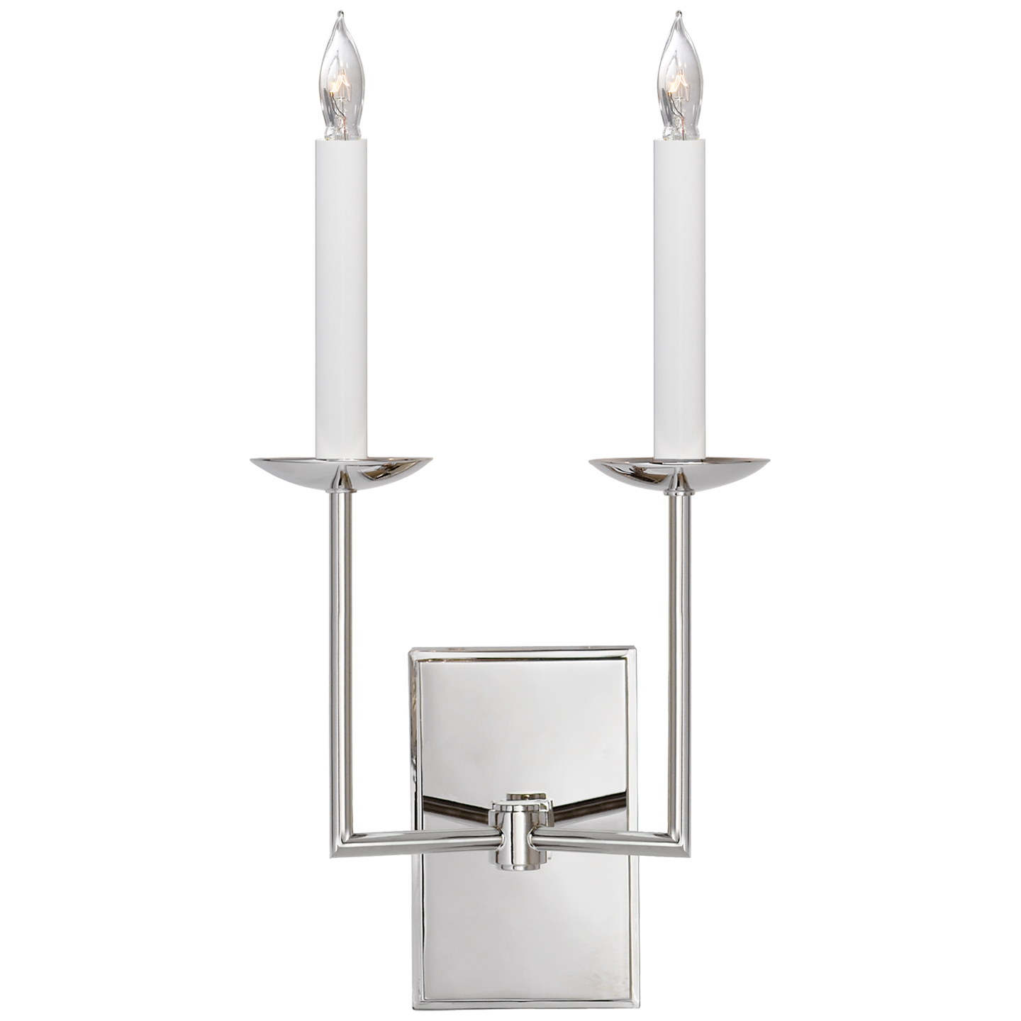 Right Angle Double Sconce in Polished Nickel