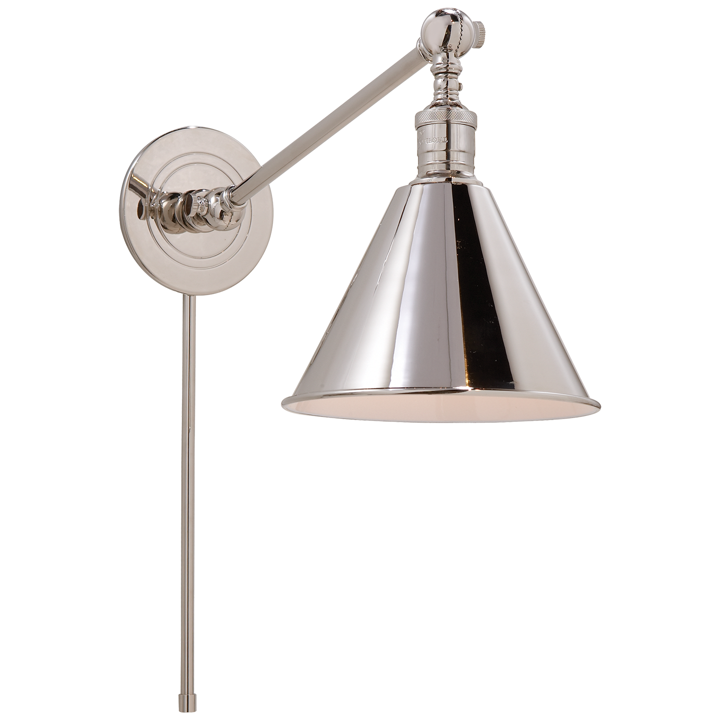 Boston Functional Single Arm Library Light in Polished Nickel