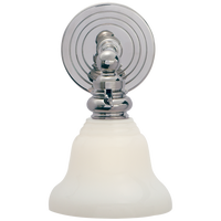 Boston Functional Single Light in Chrome with White Glass