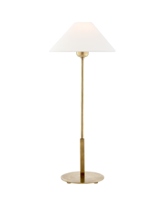 Hackney Table Lamp in Hand-Rubbed Antique Brass with Linen Shade