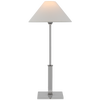Asher Table Lamp in Polished Nickel and Crystal with Linen Shade