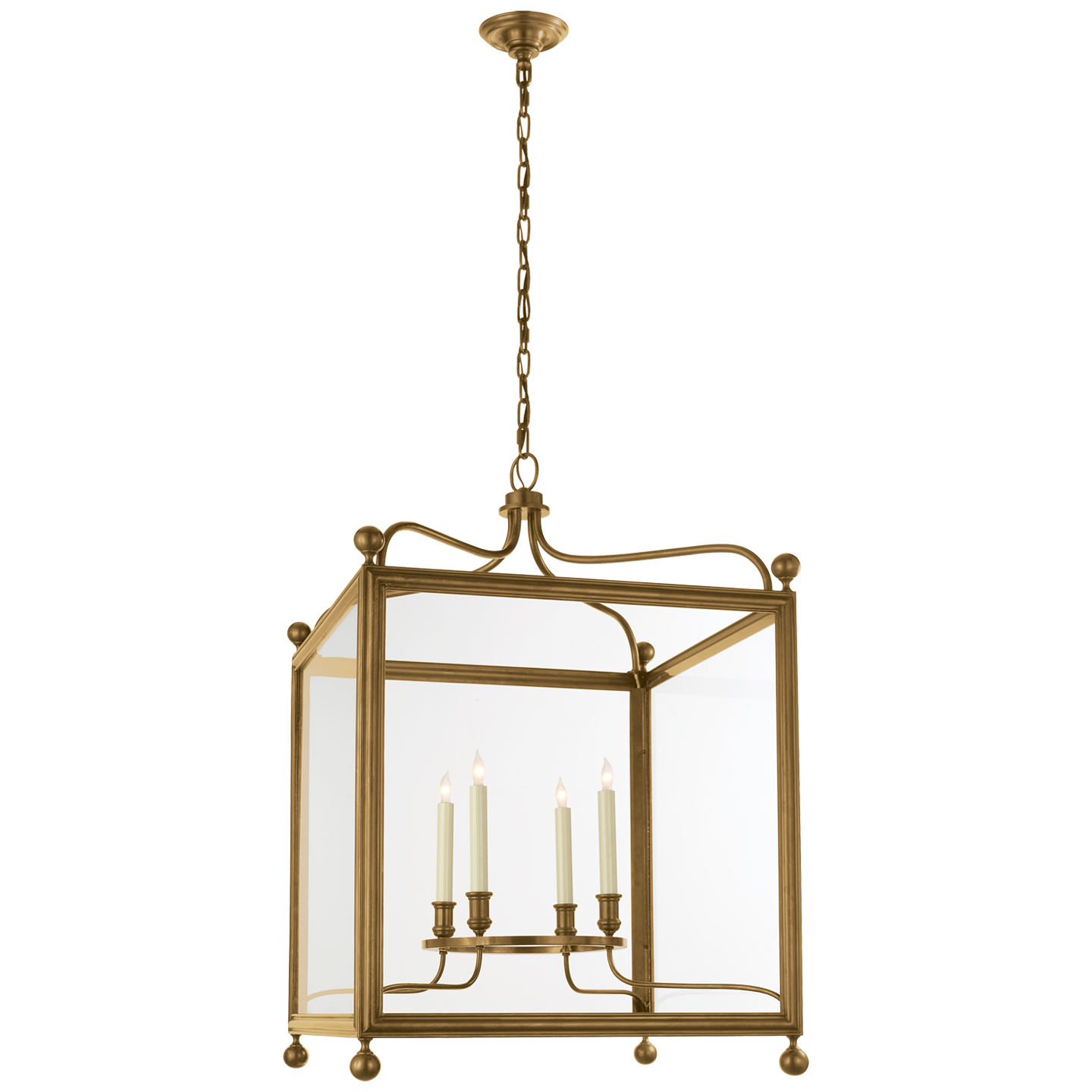 Greggory Large Lantern in Hand-Rubbed Antique Brass