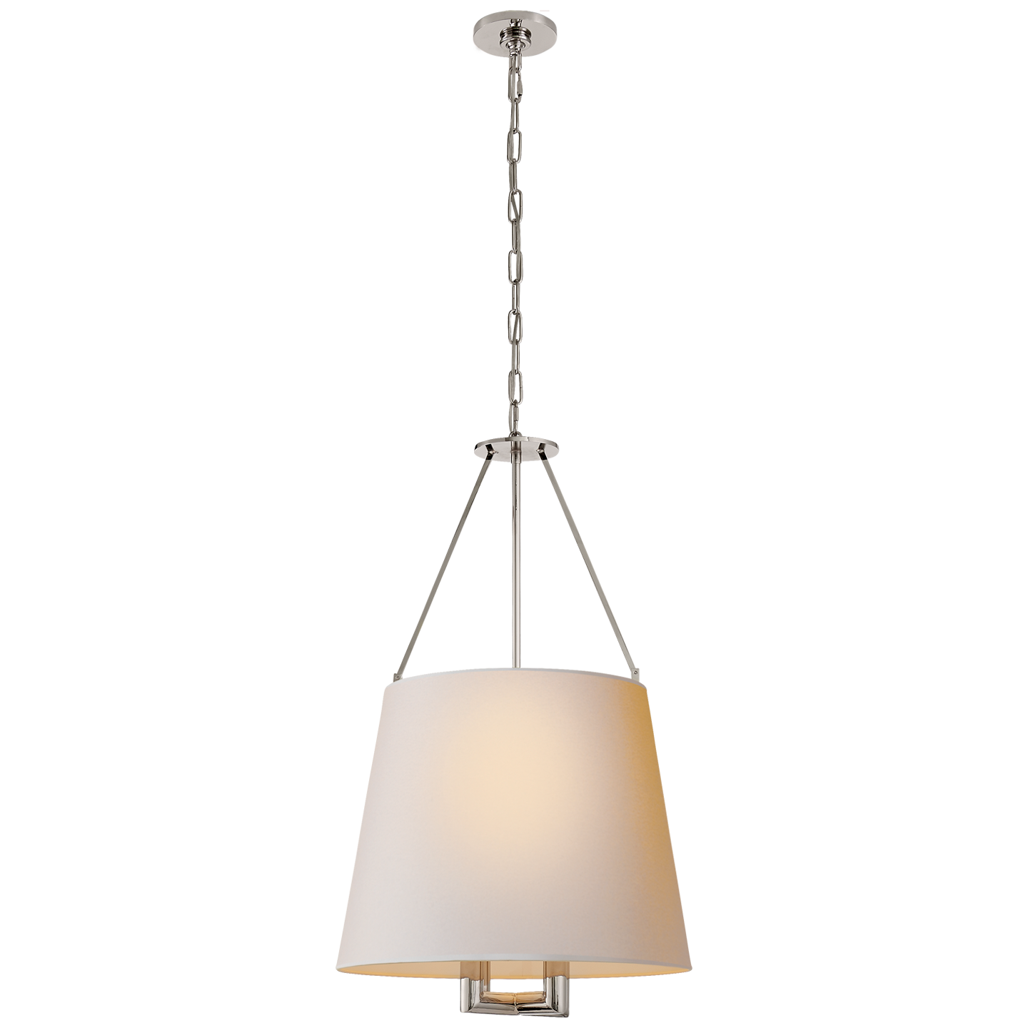 Dalston Hanging Shade in Polished Nickel with Natural Paper Shade Open Box