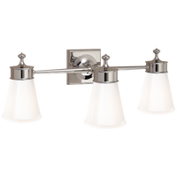 Siena Triple Sconce in Polished Nickel with White Glass