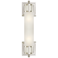 Openwork Medium Sconce in Polished Nickel with Frosted Glass