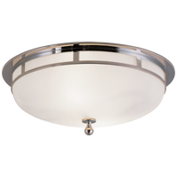 Openwork Large Flush Mount in Chrome with Frosted Glass