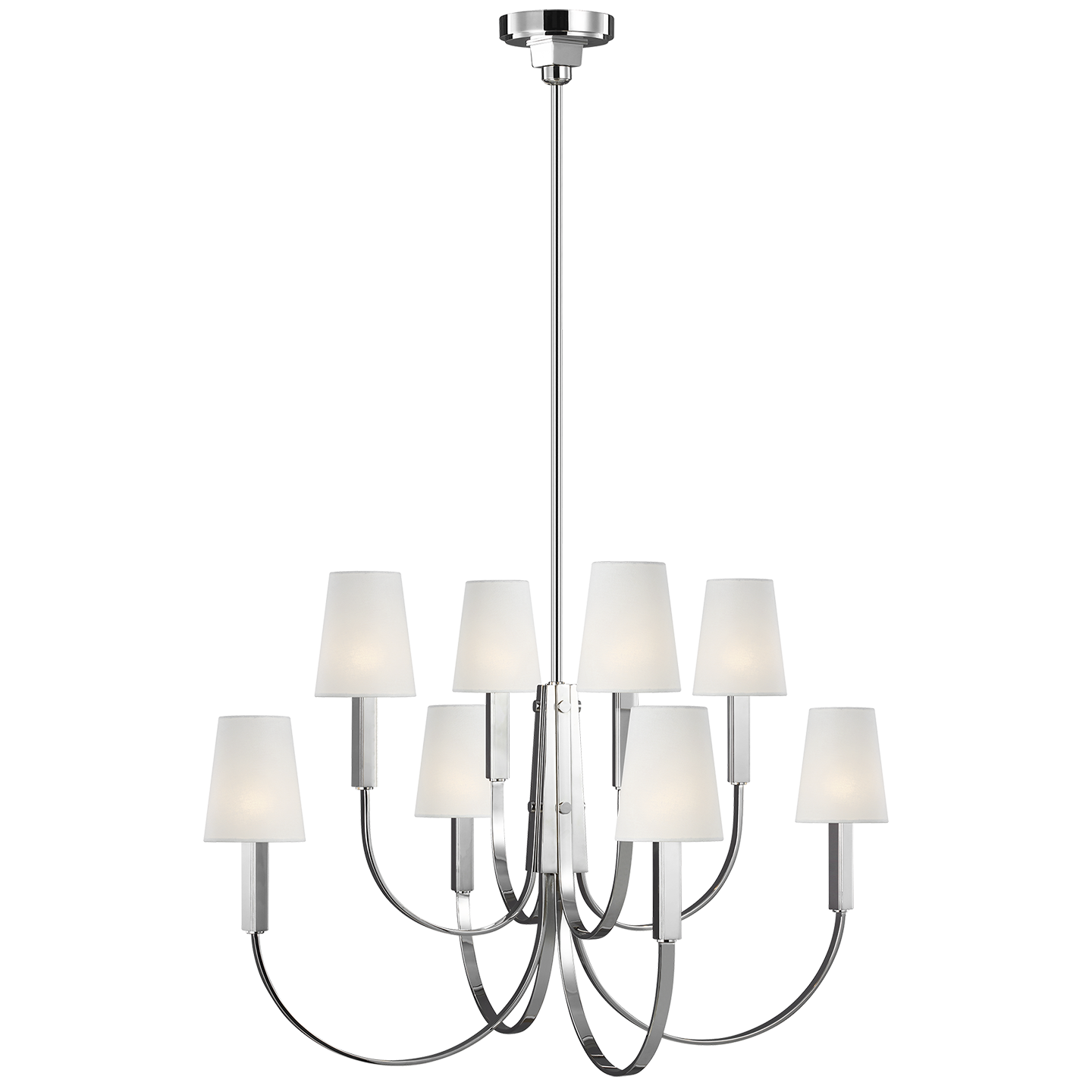 Logan Large Two-Tier Chandelier Polished Nickel